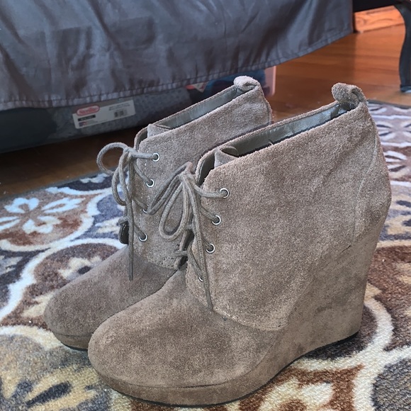 Jessica Simpson Catcher Suede Wedge Booties - Picture 5 of 15
